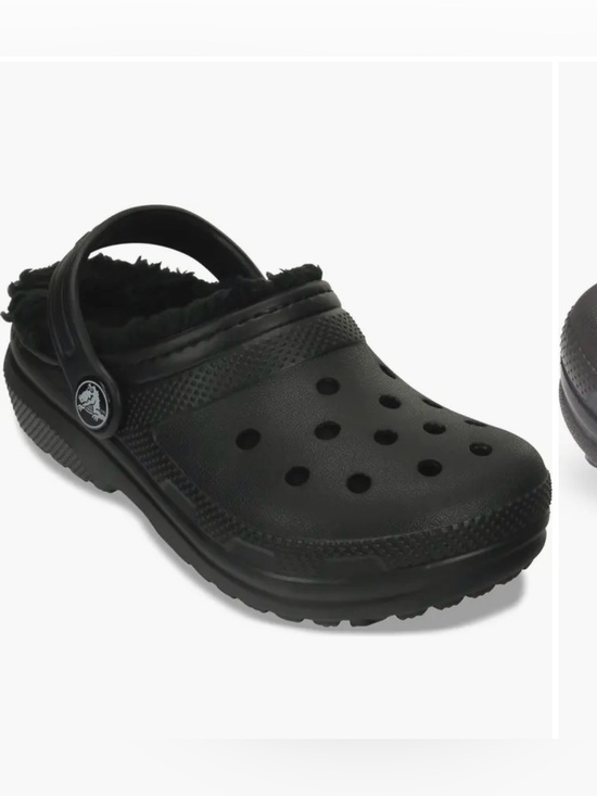 CROCS Other - CROCS Kids Black Faux-Fur Lined Clog 11 *Flaw